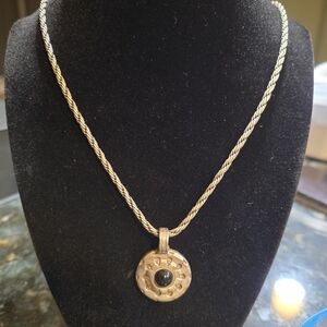 Silver and Black Pendant Necklace